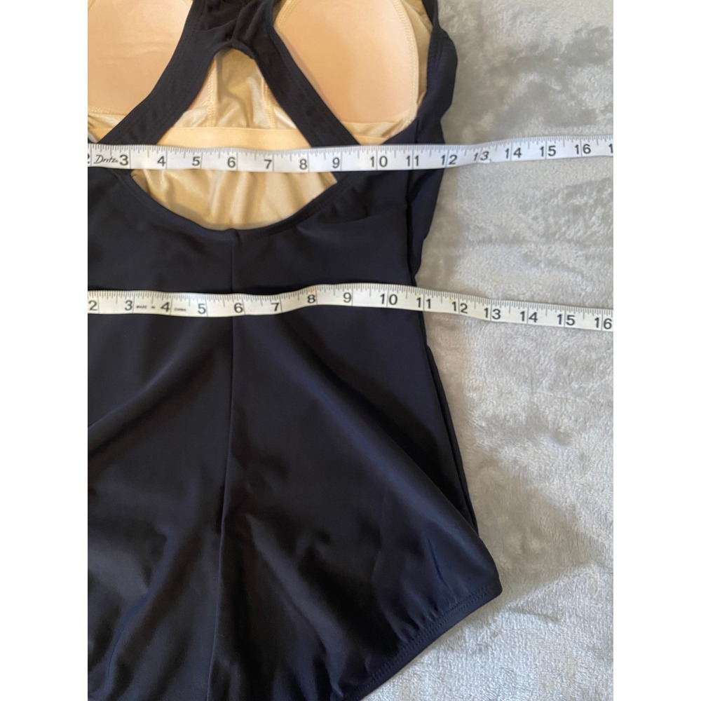Dolfin Swimsuit Women 34/8L Black Aqua Shape Lap Suit Racerback One Piece New - Picture 10 of 10